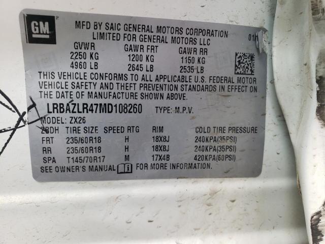 Photo 9 VIN: LRBAZLR47MD108260 - BUICK ENVISION P 