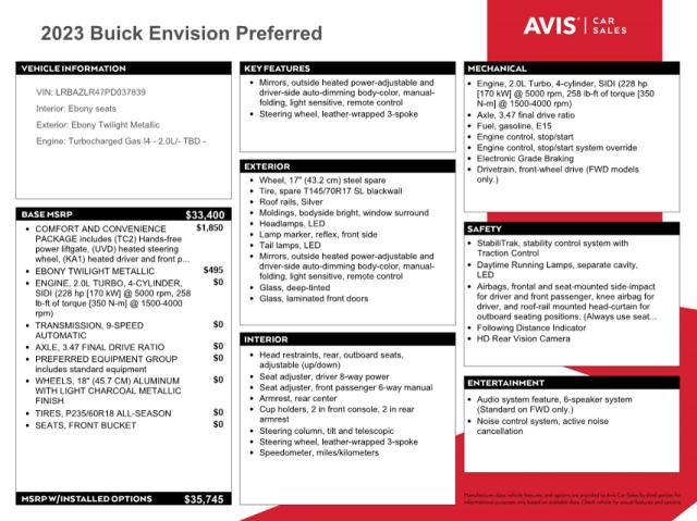 Photo 11 VIN: LRBAZLR47PD037839 - BUICK ENVISION P 