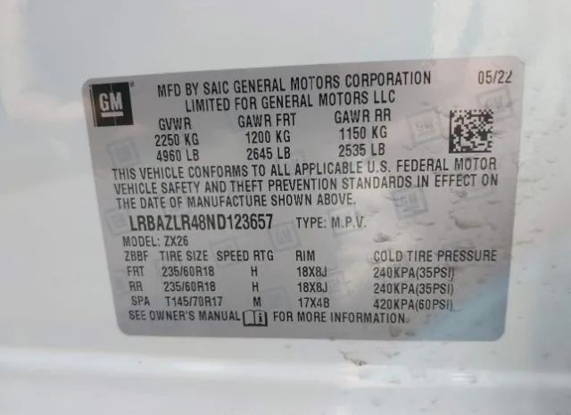 Photo 8 VIN: LRBAZLR48ND123657 - BUICK ENVISION 