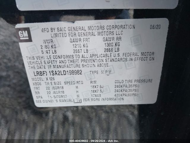 Photo 8 VIN: LRBFX1SA2LD198982 - BUICK ENVISION 