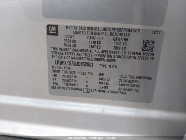 Photo 8 VIN: LRBFX1SA3JD052801 - BUICK ENVISION 