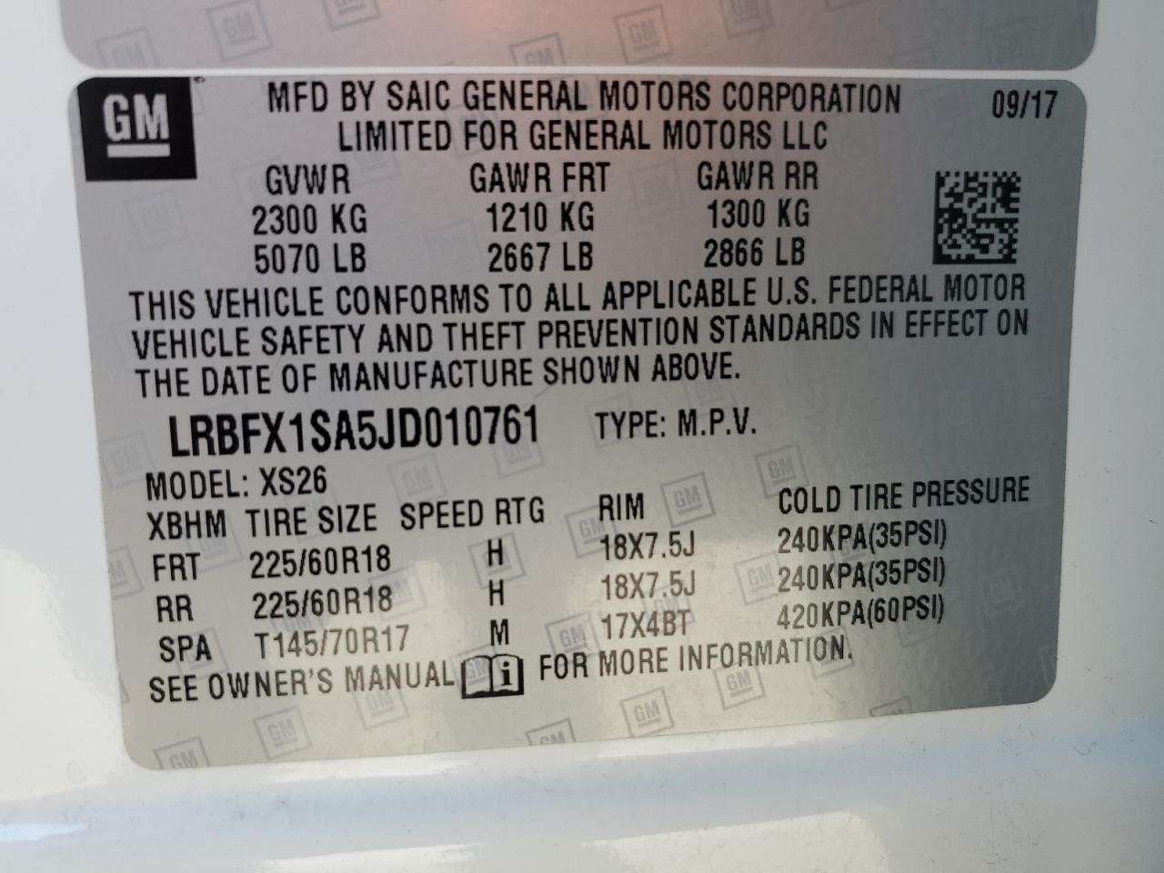 Photo 12 VIN: LRBFX1SA5JD010761 - BUICK ENVISION 