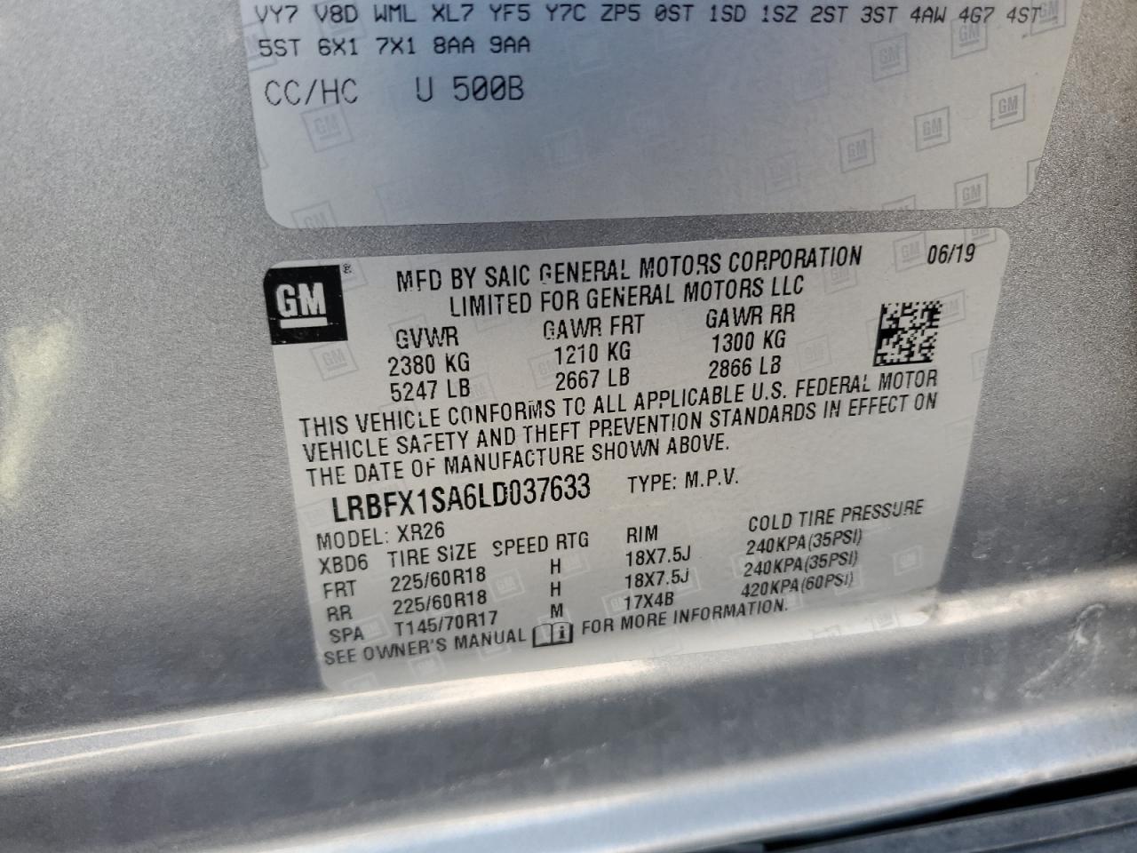 Photo 11 VIN: LRBFX1SA6LD037633 - BUICK ENVISION 