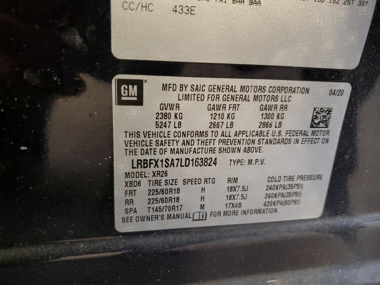 Photo 11 VIN: LRBFX1SA7LD163824 - BUICK ENVISION 