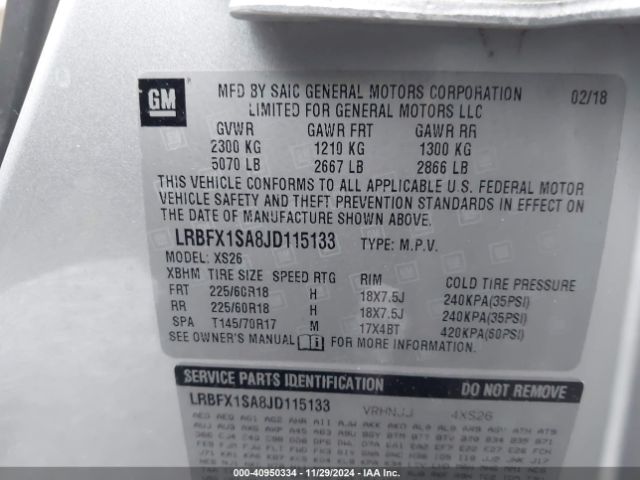 Photo 8 VIN: LRBFX1SA8JD115133 - BUICK ENVISION 