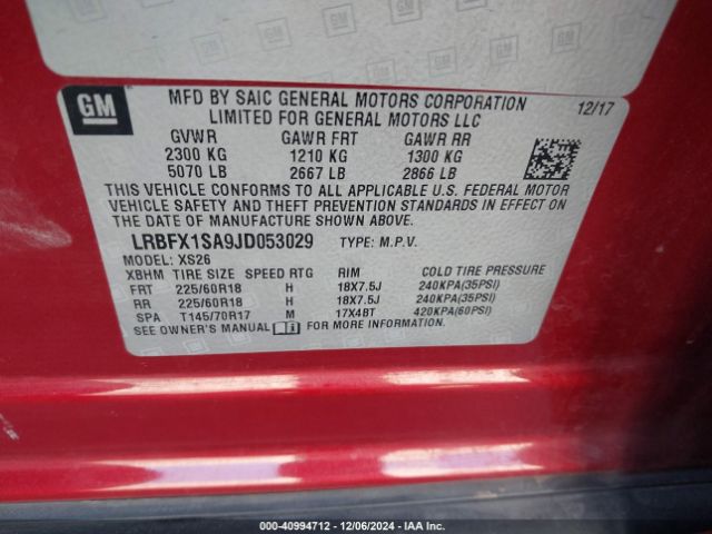 Photo 8 VIN: LRBFX1SA9JD053029 - BUICK ENVISION 