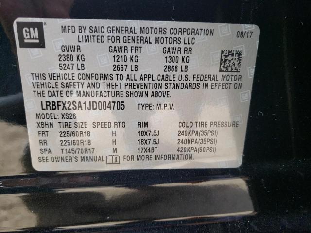 Photo 9 VIN: LRBFX2SA1JD004705 - BUICK ENVISION E 