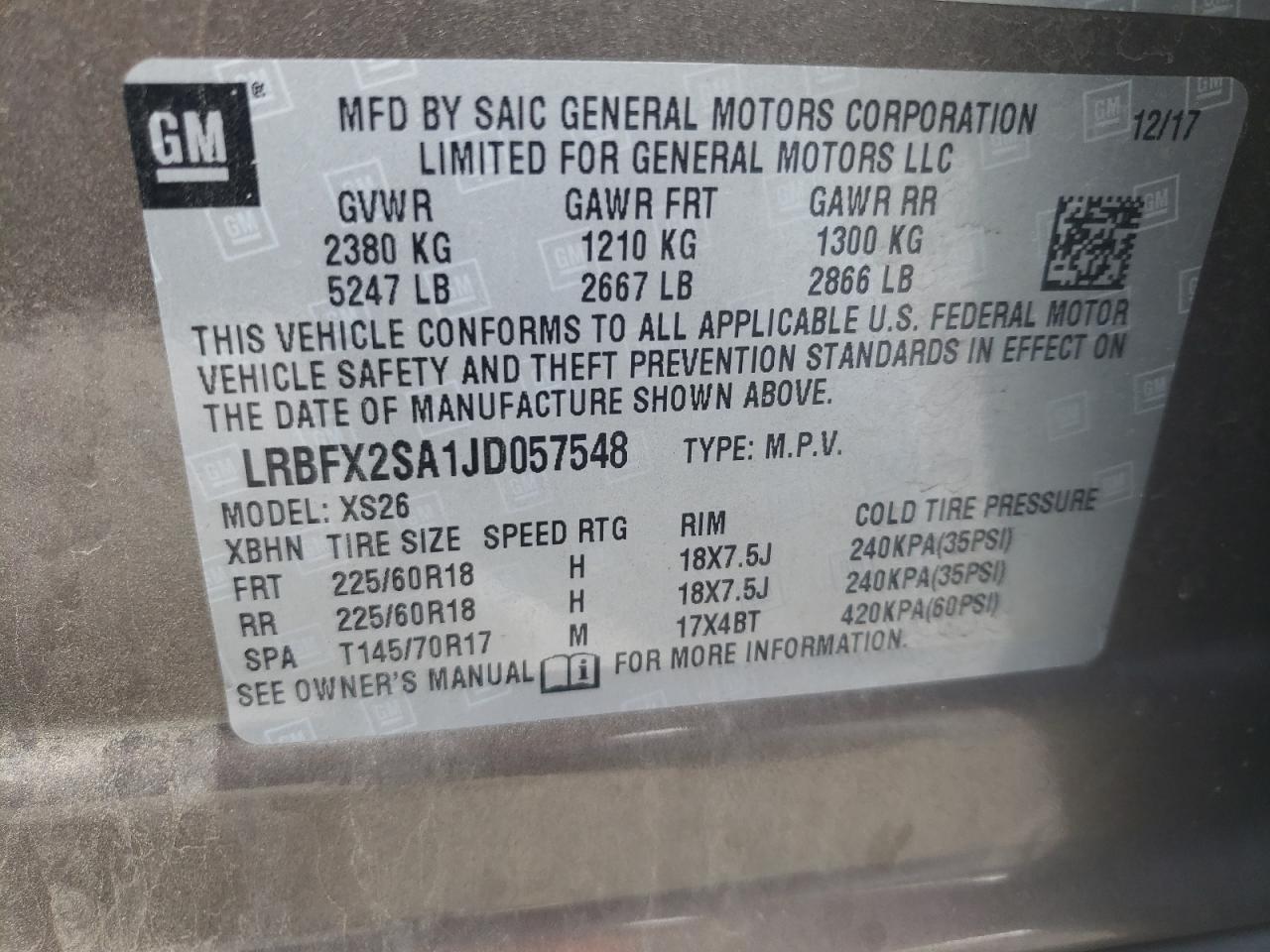 Photo 12 VIN: LRBFX2SA1JD057548 - BUICK ENVISION 