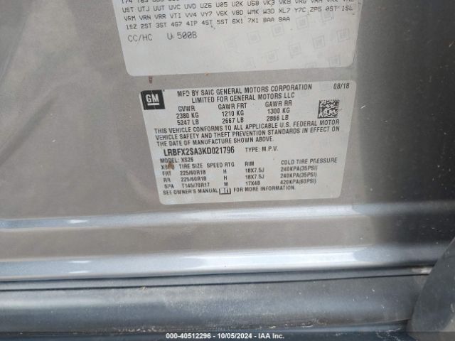 Photo 8 VIN: LRBFX2SA3KD021796 - BUICK ENVISION 