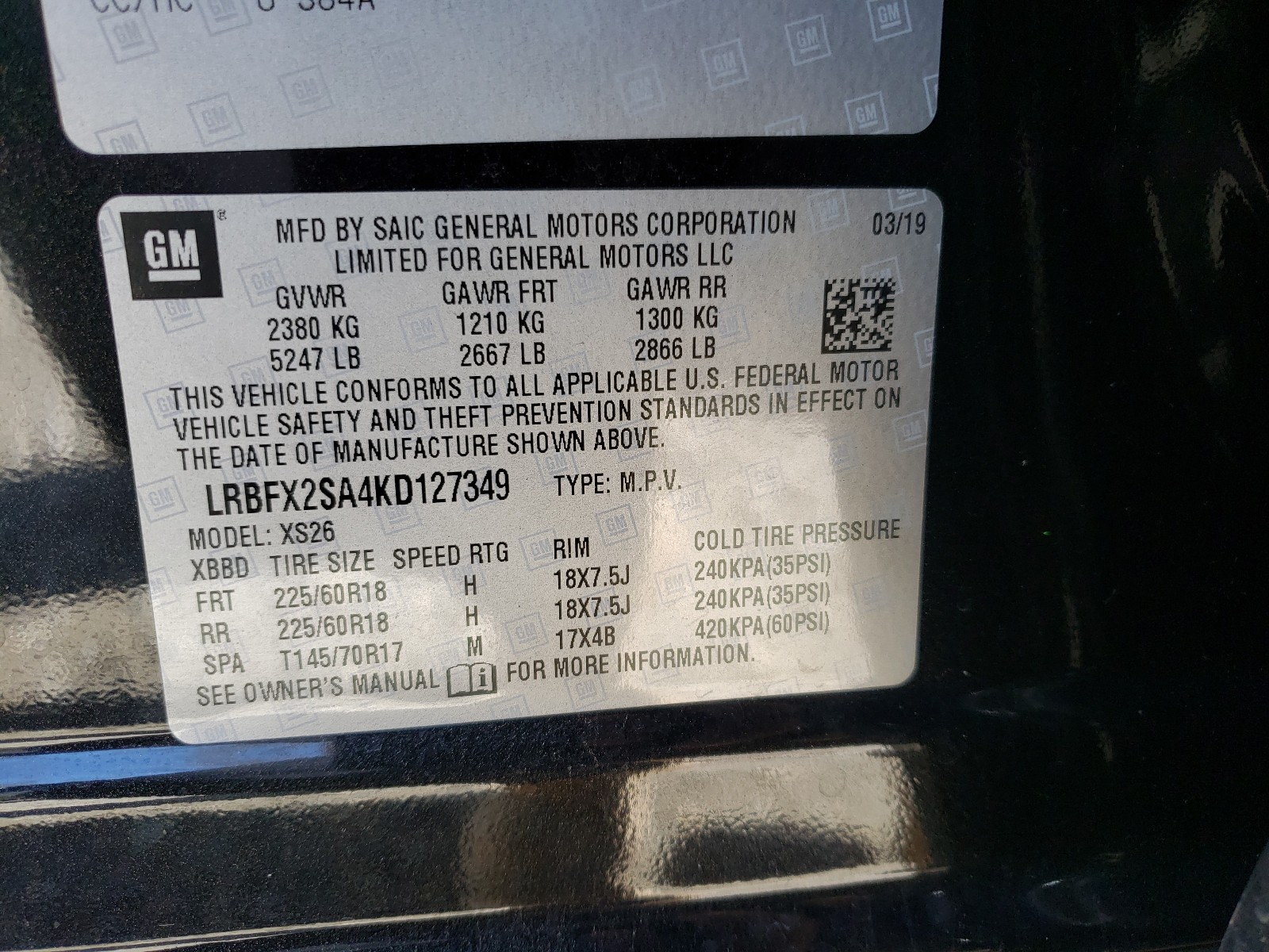 Photo 9 VIN: LRBFX2SA4KD127349 - BUICK ENVISION E 