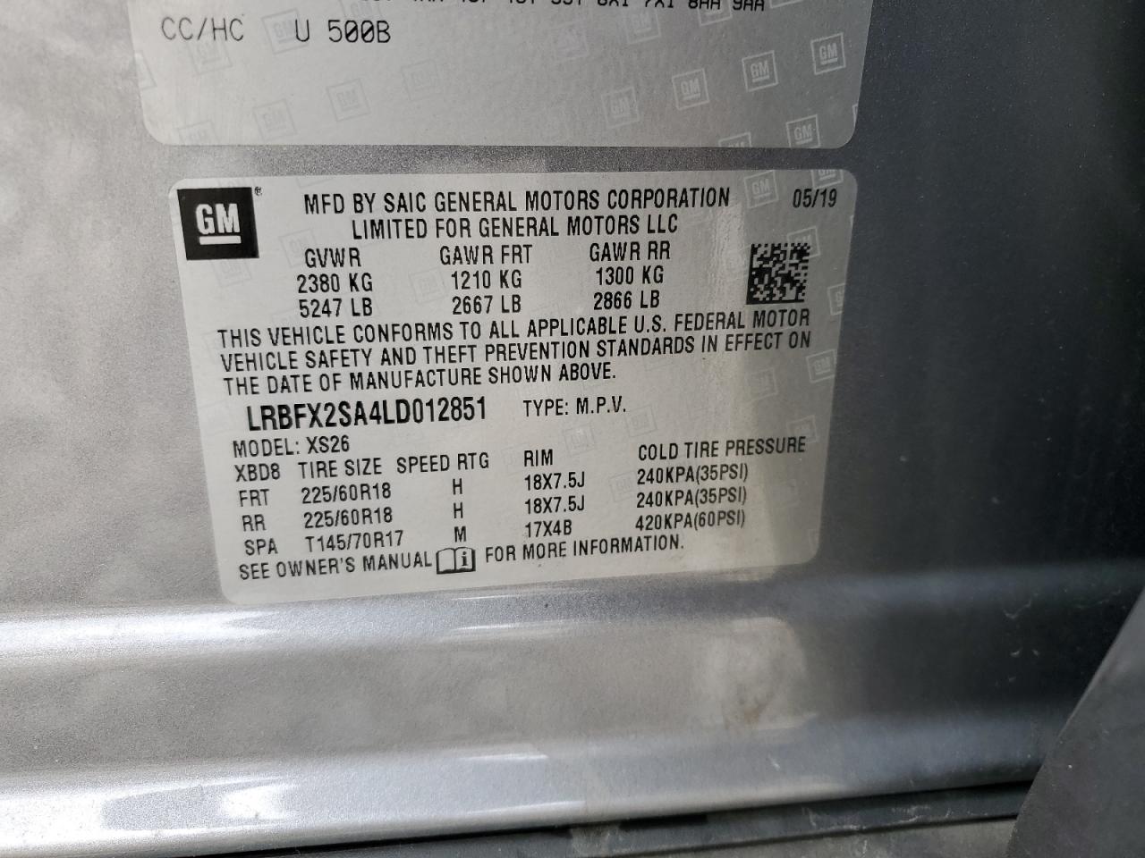 Photo 12 VIN: LRBFX2SA4LD012851 - BUICK ENVISION 