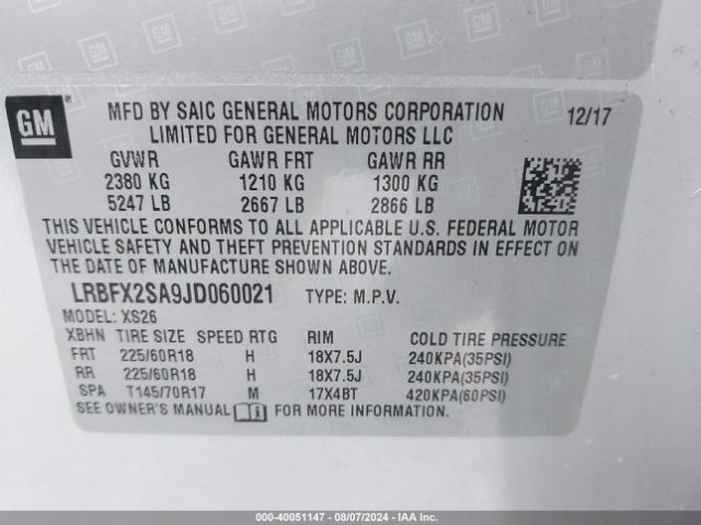 Photo 8 VIN: LRBFX2SA9JD060021 - BUICK ENVISION 