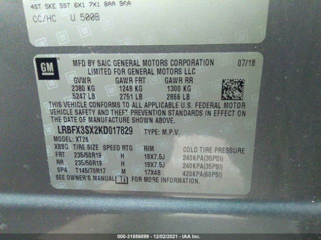 Photo 8 VIN: LRBFX3SX2KD017829 - BUICK ENVISION 