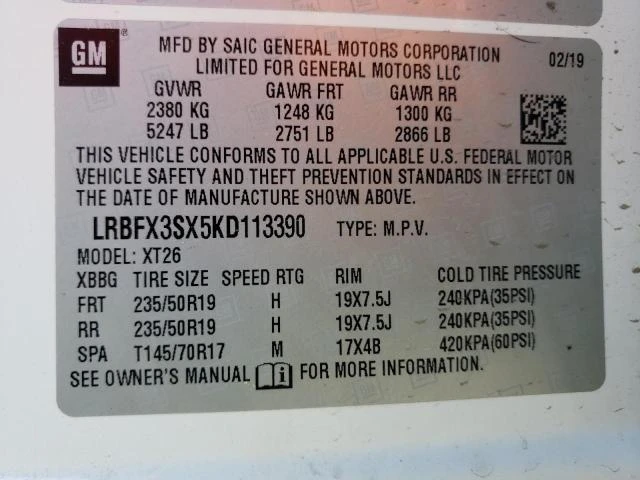 Photo 13 VIN: LRBFX3SX5KD113390 - BUICK ENVISION P 