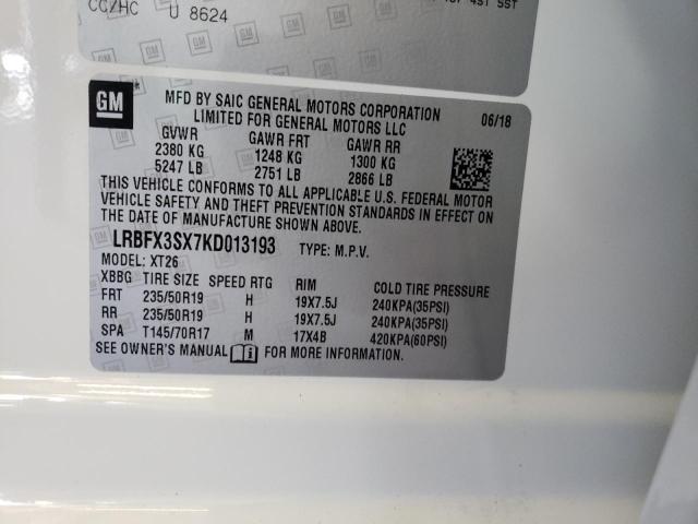 Photo 12 VIN: LRBFX3SX7KD013193 - BUICK ENVISION P 