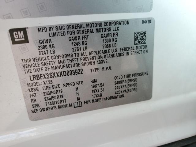 Photo 11 VIN: LRBFX3SXXKD003922 - BUICK ENVISION P 