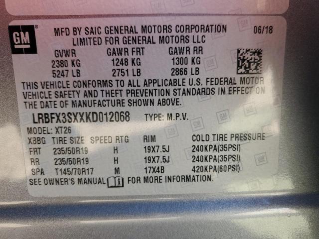 Photo 13 VIN: LRBFX3SXXKD012068 - BUICK ENVISION P 