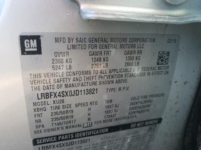 Photo 9 VIN: LRBFX4SX0JD113821 - BUICK ENVISION 