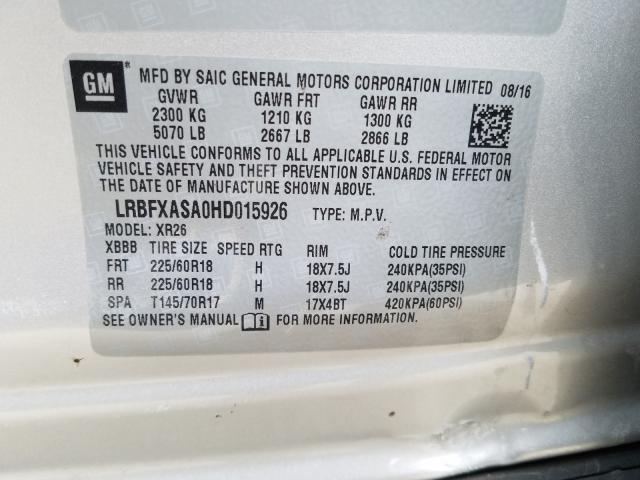 Photo 9 VIN: LRBFXASA0HD015926 - BUICK ENVISION P 