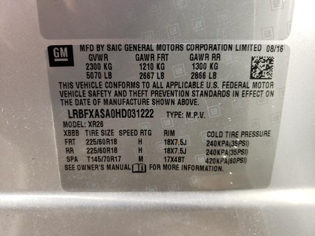 Photo 9 VIN: LRBFXASA0HD031222 - BUICK ENVISION P 