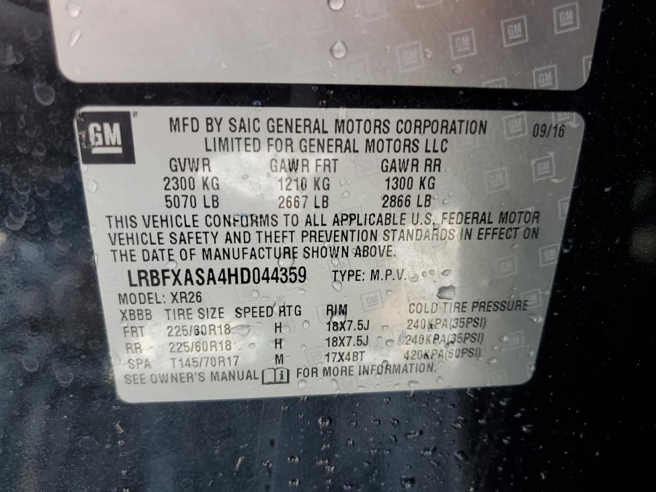 Photo 12 VIN: LRBFXASA4HD044359 - BUICK ENVISION 