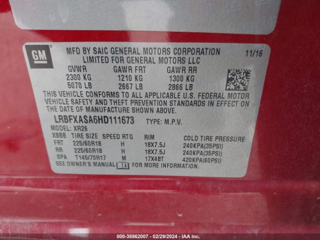 Photo 8 VIN: LRBFXASA6HD111673 - BUICK ENVISION 