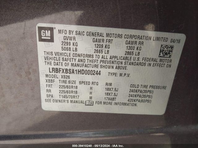 Photo 8 VIN: LRBFXBSA1HD000244 - BUICK ENVISION 