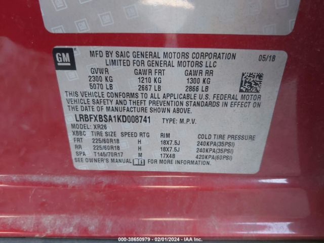 Photo 8 VIN: LRBFXBSA1KD008741 - BUICK ENVISION 