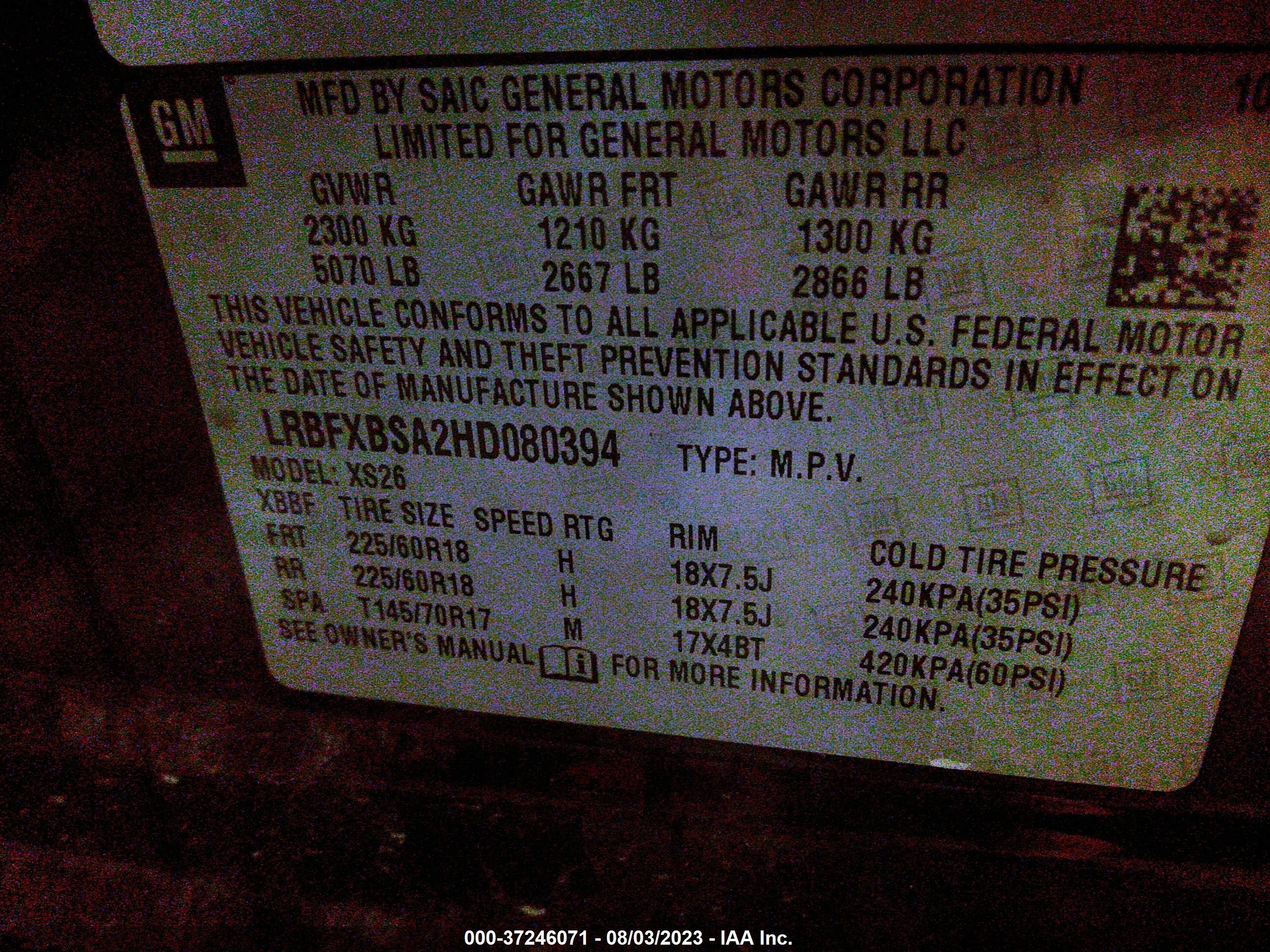 Photo 8 VIN: LRBFXBSA2HD080394 - BUICK ENVISION 