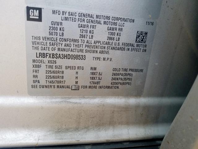 Photo 9 VIN: LRBFXBSA3HD098533 - BUICK ENVISION E 