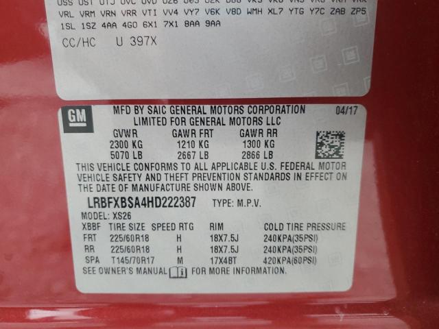 Photo 11 VIN: LRBFXBSA4HD222387 - BUICK ENVISION E 