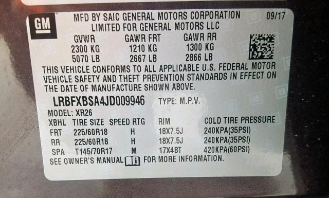 Photo 9 VIN: LRBFXBSA4JD009946 - BUICK ENVISION 