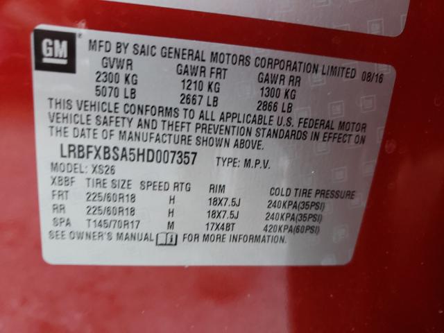 Photo 9 VIN: LRBFXBSA5HD007357 - BUICK ENVISION E 