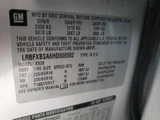 Photo 9 VIN: LRBFXBSA6HD008582 - BUICK ENVISION E 