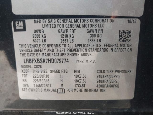 Photo 8 VIN: LRBFXBSA7HD079774 - BUICK ENVISION 