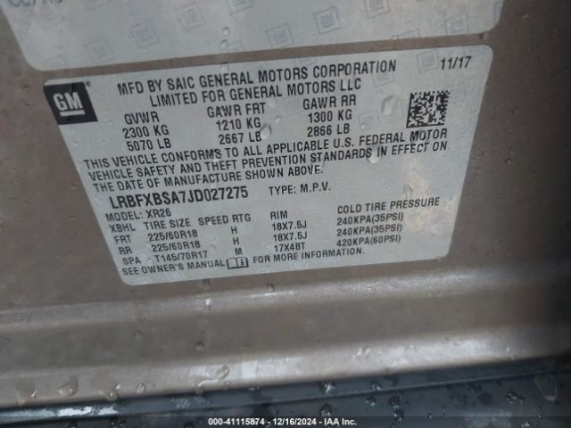 Photo 8 VIN: LRBFXBSA7JD027275 - BUICK ENVISION 