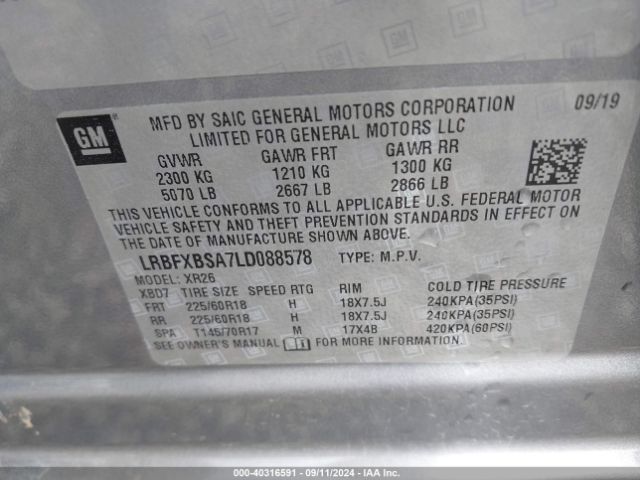 Photo 8 VIN: LRBFXBSA7LD088578 - BUICK ENVISION 