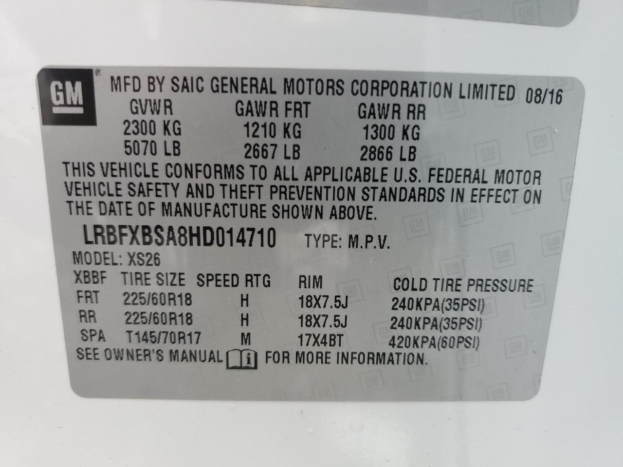 Photo 11 VIN: LRBFXBSA8HD014710 - BUICK ENVISION 