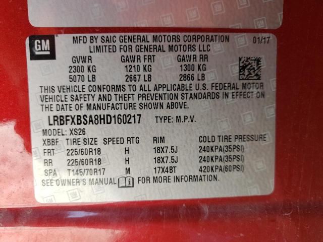 Photo 9 VIN: LRBFXBSA8HD160217 - BUICK ENVISION E 