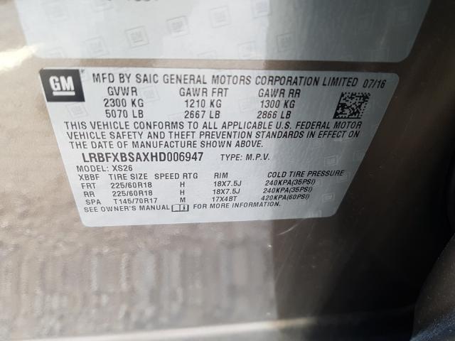 Photo 9 VIN: LRBFXBSAXHD006947 - BUICK ENVISION E 