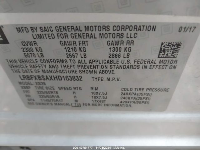 Photo 8 VIN: LRBFXBSAXHD163832 - BUICK ENVISION 