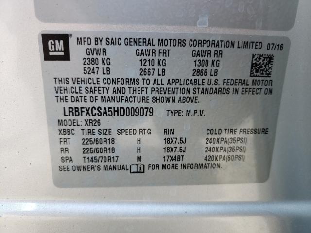 Photo 9 VIN: LRBFXCSA5HD009079 - BUICK ENVISION P 