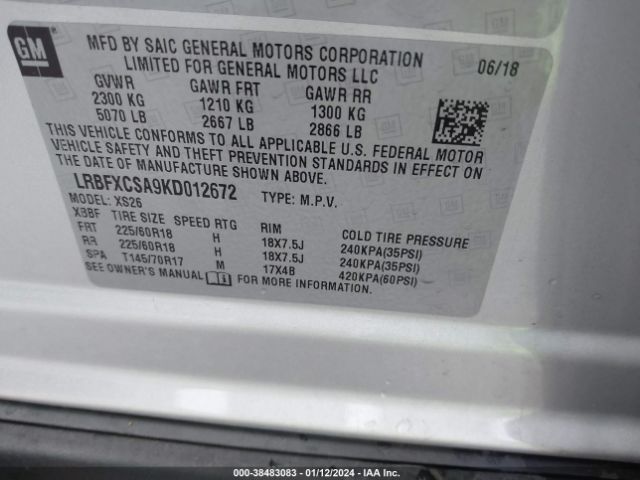 Photo 8 VIN: LRBFXCSA9KD012672 - BUICK ENVISION 