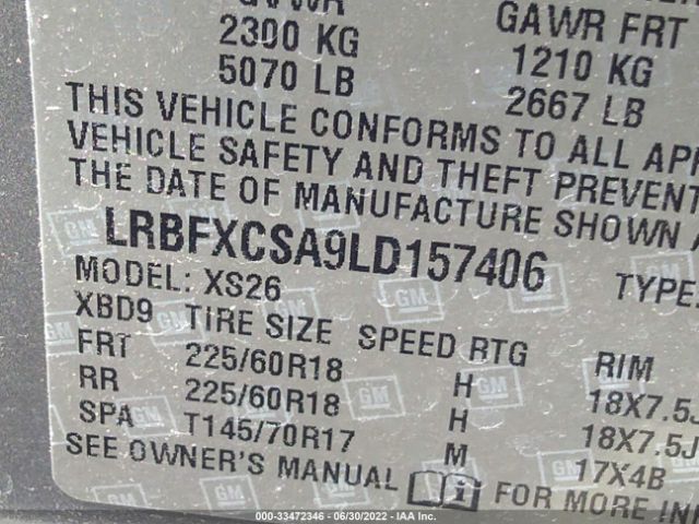 Photo 8 VIN: LRBFXCSA9LD157406 - BUICK ENVISION 