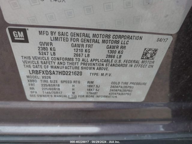 Photo 8 VIN: LRBFXDSA7HD221620 - BUICK ENVISION 