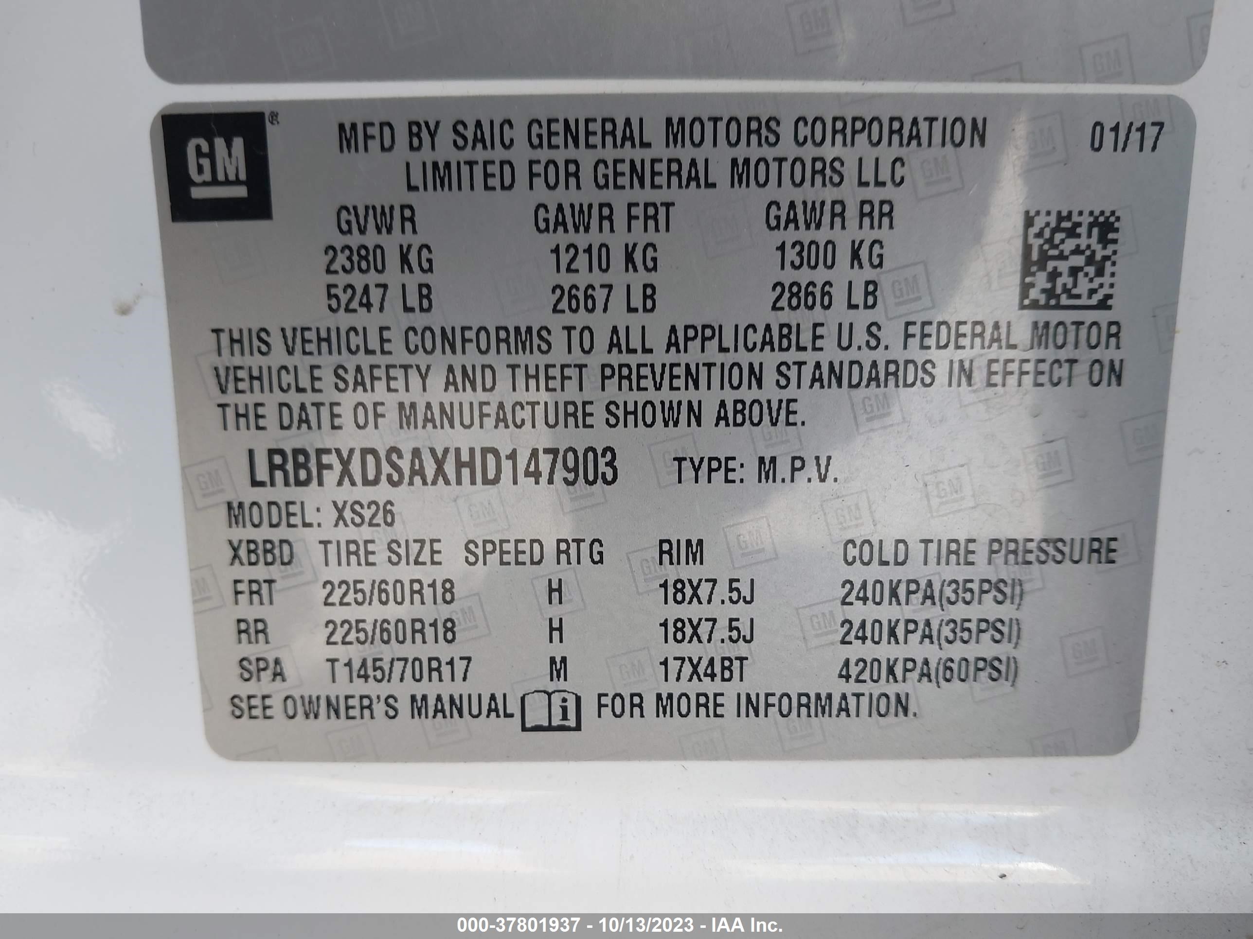 Photo 8 VIN: LRBFXDSAXHD147903 - BUICK ENVISION 