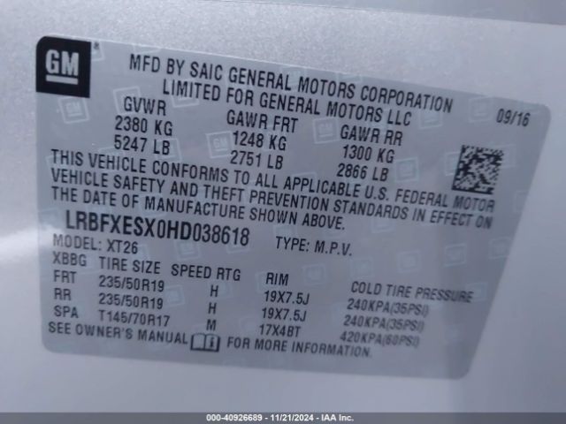 Photo 8 VIN: LRBFXESX0HD038618 - BUICK ENVISION 