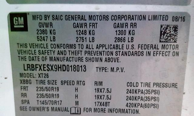 Photo 9 VIN: LRBFXESX9HD018013 - BUICK ENVISION 