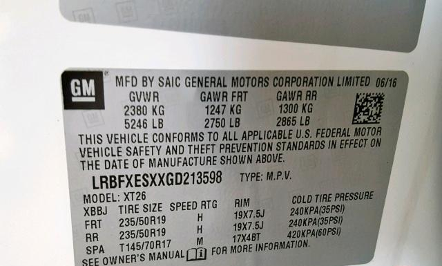 Photo 9 VIN: LRBFXESXXGD213598 - BUICK ENVISION 