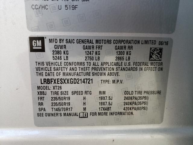 Photo 9 VIN: LRBFXESXXGD214721 - BUICK ENVISION P 